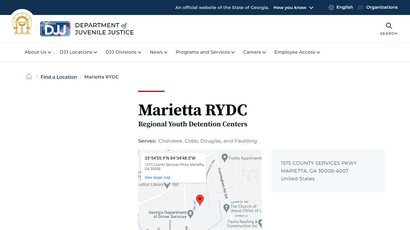 Marietta RYDC | Department of Juvenile Justice